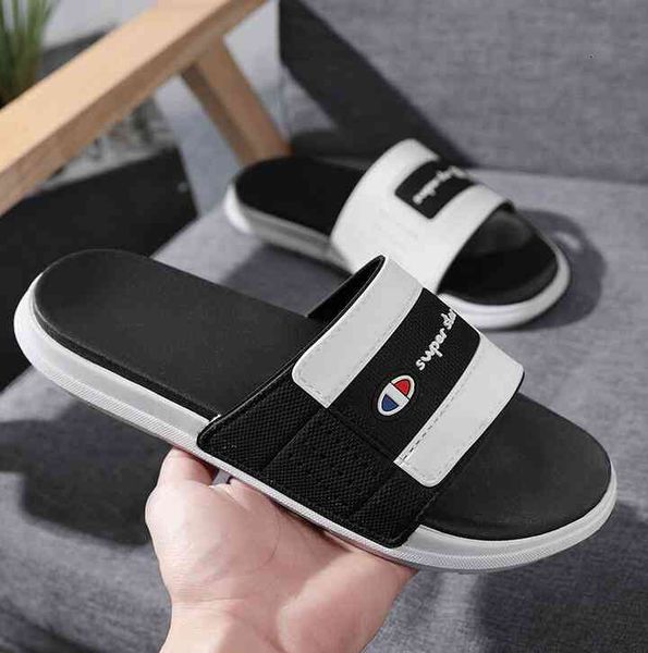 

fashion non-slip couple comfort breathable flats slide sandals letter 4 colors beach flat flip flops adults slippers eur 35-46, Black