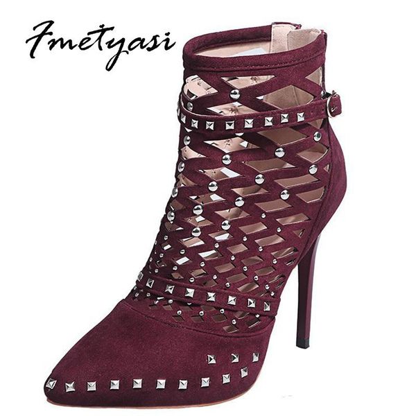 

sandals high heels for women 2021 stiletto rhinestone crystal buckle strap roman pointed toe big size summer hollow, Black