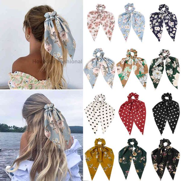 Bohemian Imprimir Bandas Elasticas para Mulheres Meninas Bowknot Scrunchies Headband Ties Titular De Cabelo Acessórios