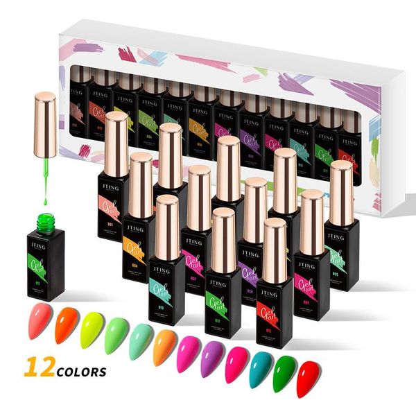

nail gel 12 color liner polish drawing complete kit painting semi-permanent varnish for nails art uv&led cured, Red;pink