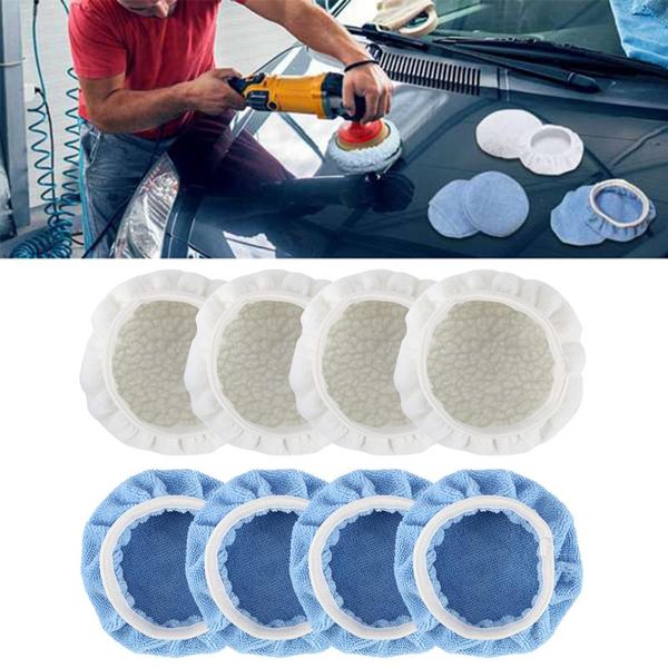 

care products polishing bonnet buffer pad 5-6in 9-10in microfiber car polisher cover cotton wool can shrink waxing