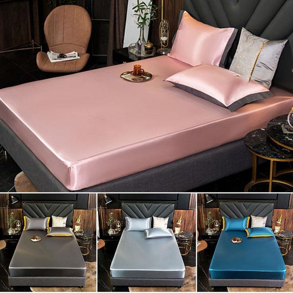 

pillow case ice bed sheet with pillowcase full cover design non-slip fade resistant washable ultra soft 2021ing
