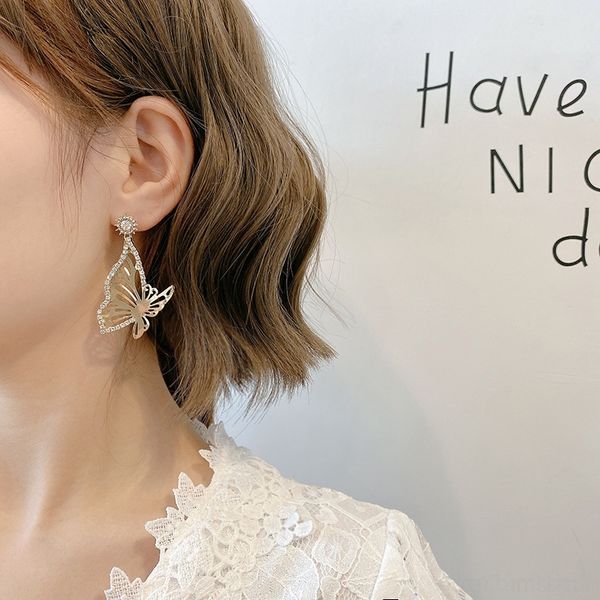 

i5u8 925 silver needle korean long ins and ringsfemale love net red ear accessories tassel personality stud earrings, Golden;silver