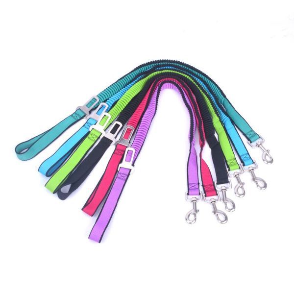 

dog collars & leashes pet car elastic seat belt safety rope traction buffer dual use