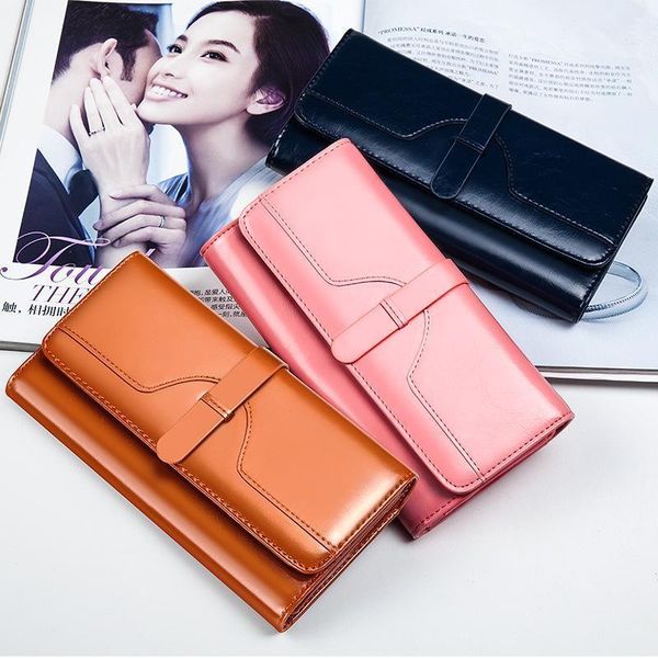 

fashion women's wallet long money clip wallets1, Red;black