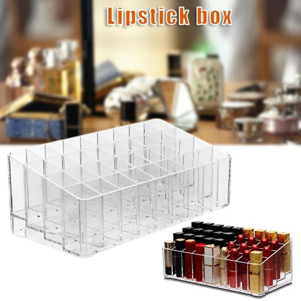 

storage boxes & bins lipstick stand case grids home bedroom cosmetic multifunctional makeup tools organizer holder plastic box l23