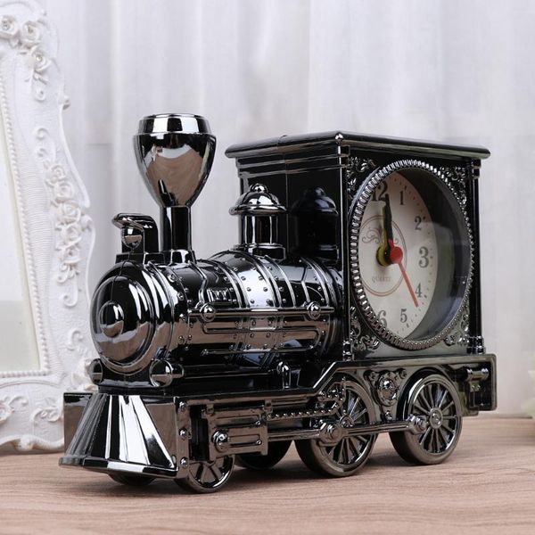 

other clocks & accessories reative train style alarm clock retro vintage students table desk model home office shelf decor christmas gifts