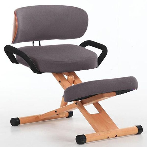 

living room furniture height adjustable ergonomic kneeling chair with back and handle wood office posture work kid knee stool