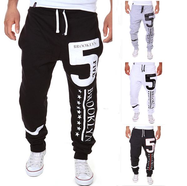 

fashion boutique pants men's sports 5 letter printing design casual, Black
