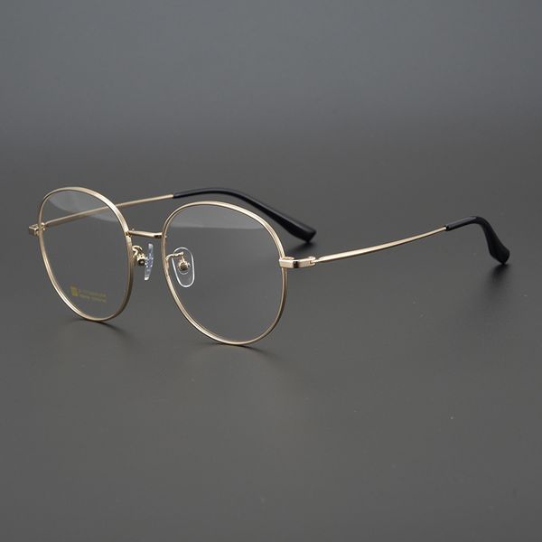 

design sunglasses spectacle female round face ultra pure titanium wire edge anti blue light myopia can equipped with lens spectacle frame, White;black