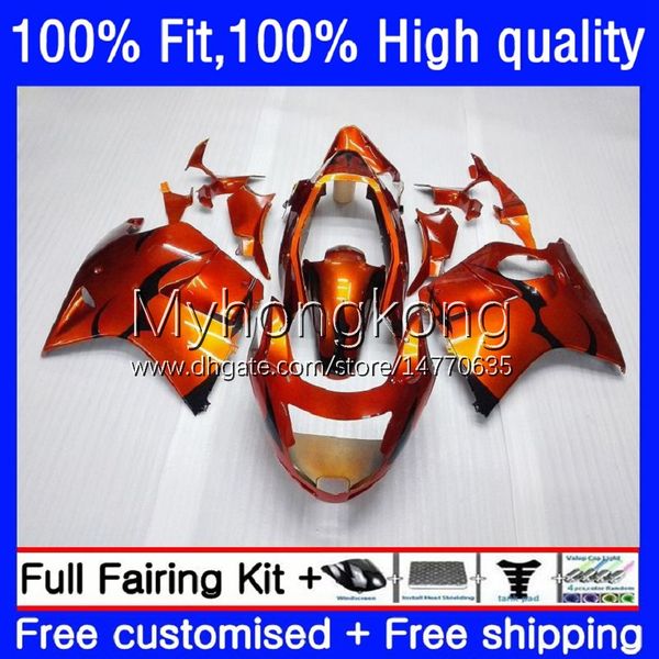 Fairings de molde de injeção preto laranja para Honda Blackbird CBR 1100xx 1100 xx 96-07 35No.2 CBR1100XX 96 97 98 99 00 01 CBR1100 XX 2002 2003 2004 2006 2007 OEM Bodys