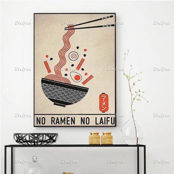

paintings ramen poster, no laifu , japan japanese noodles home decor prints wall art canvas gift