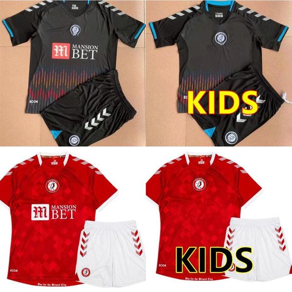 

+kids kit 21 22 bristol weimann city soccer jerseys 2021 2022 mawson martin diedhiou paterson wells massengo kalas dasilva football shirts, Black;yellow