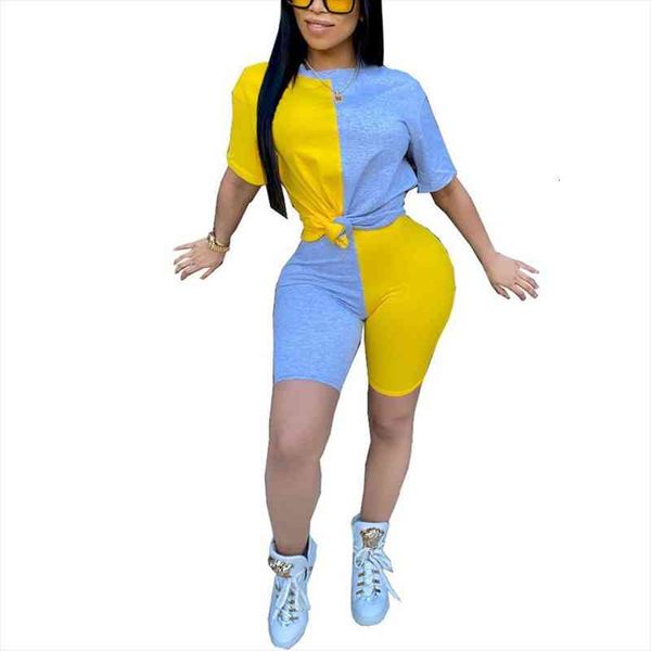 

women 2 piece outfits tracksuit ladies casual short sleeve t-shirt shorts workout suit fashion clothing set, Gray