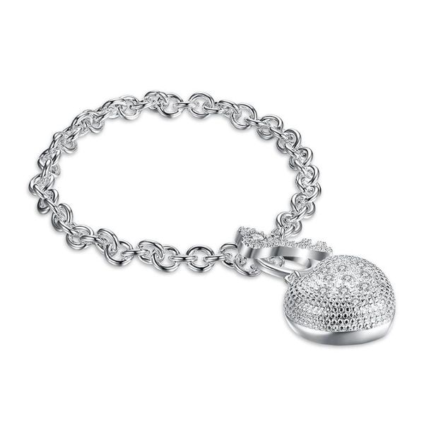 

charm bracelets trend silver jewelry heart pendant bracelet lobster buckle sweet wind lady accessories, Golden;silver