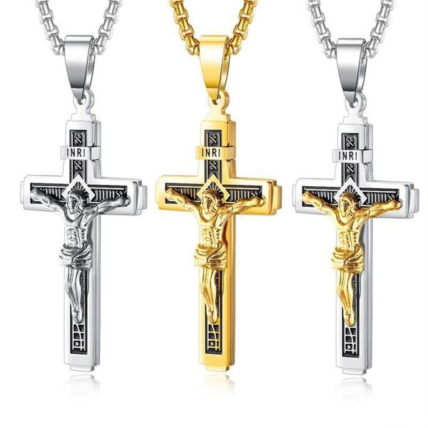 

pendant necklaces tide restoring ancient ways is the classic cross necklace personality joker titanium steel factory outlet, Silver