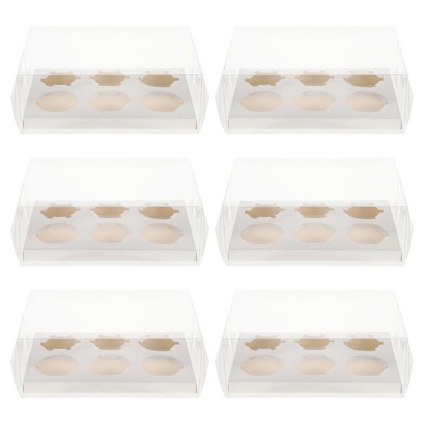

gift wrap 6pcs transparent cake boxes dessert packaging cases