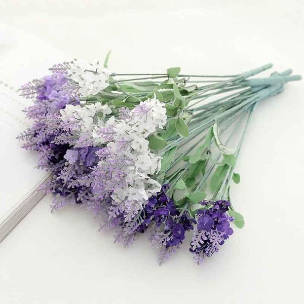 

10heads bouquet wedding party artificial flowers lavender fake bridal home decor scrapbooking flower decorative & wreaths