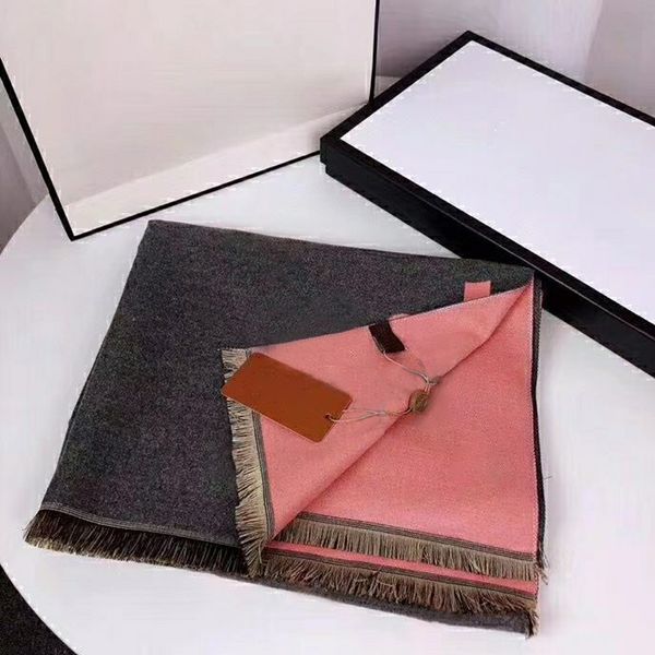 

2022 scarf women winter net red shawl dual korean double-sided cashmere scarf simple letter versatile neck, Blue;gray