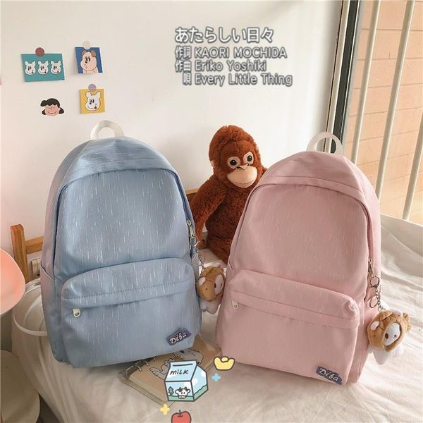

school bags kawaii women's backpack fashion ladies backpacks doll pendant university for girls large waterproof bookpacks bolsa