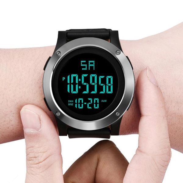 

wristwatches watch for men digtal fashion waterproof boy lcd satch date rubber sport wrist relogio masculino montre homme, Slivery;brown