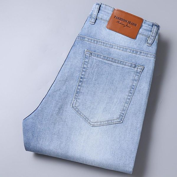 

men's jeans 2021 spring summer men's blue fashion casual stretch cotton denim pants male brand trousers lightweight