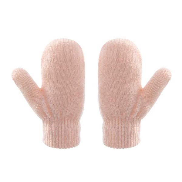 

caps & hats winter warm baby solid color ear flap hat gloves set cute ears beanies mitten kit for toddler girls boys knitted hemming, Yellow