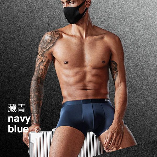 

underpants gift box men's breathable underwear boxer briefs modal traceless sports antibacterial trend shorts 4 pcs, Black;white