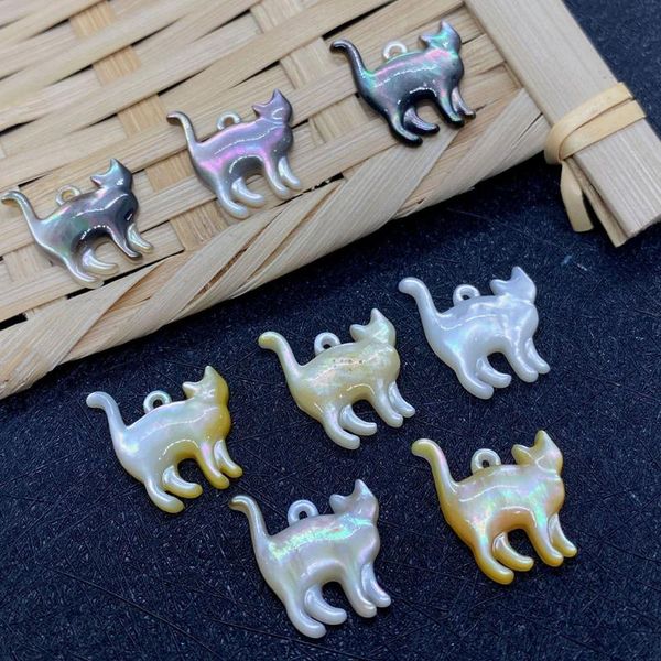

charms natural sea water shell beads exquisite cat shape necklace bracelet earring pendant accessories handmade diy jewelry creation, Bronze;silver