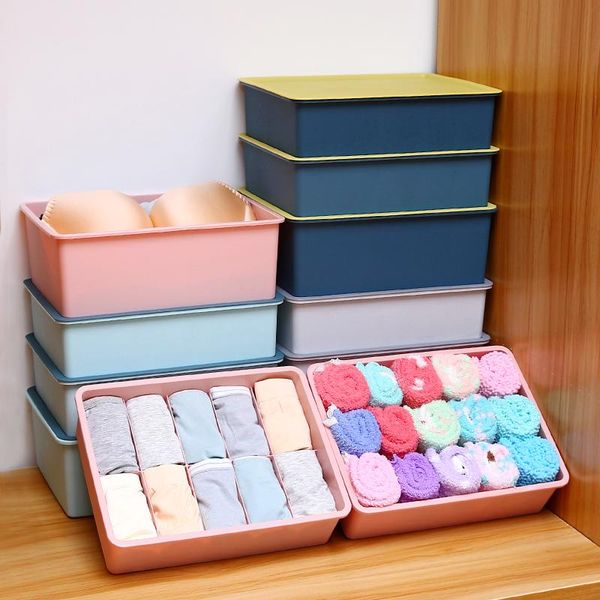 

storage drawers macaron color closet clear organizer box drawer plastic with cover underwear bra socks stash