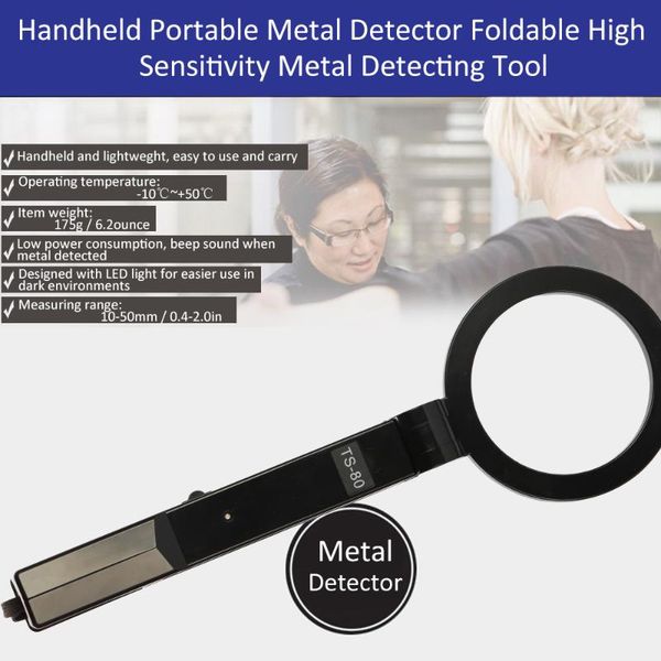 

ts-80 handheld portable metal detector foldable high sensitivity detecting tool underground detectors