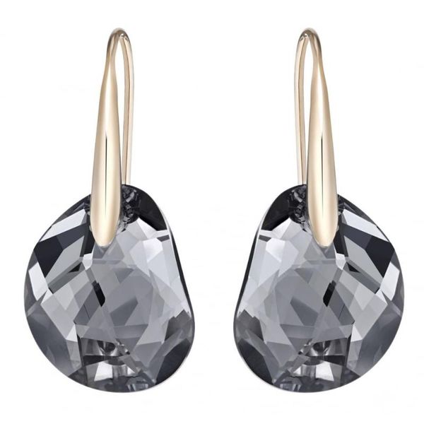 

stud fashion jewelry shop penetrates charming ocean face crystal decoration women's romantic earrings turquoise amethyst rose gold, Golden;silver