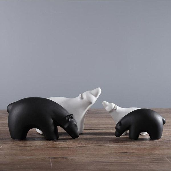 

decorative objects & figurines creative polar bear decoration living room bedroom tv cabinet animal simple small ceramic material