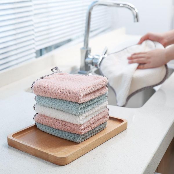 

cleaning cloths 1pcs super absorbent microfiber cloth kitchen dish towel household scouring pad rags