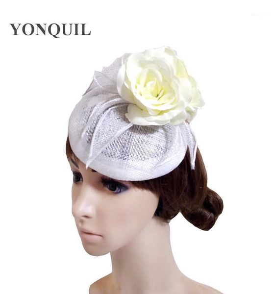 

charming sinamay women lady fascinator classic flower millinery hat cocktail party wedding hair accessory church headwear syf2431