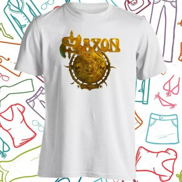 

saxon sacrifice men's white t-shirt size s to 3xl, White;black