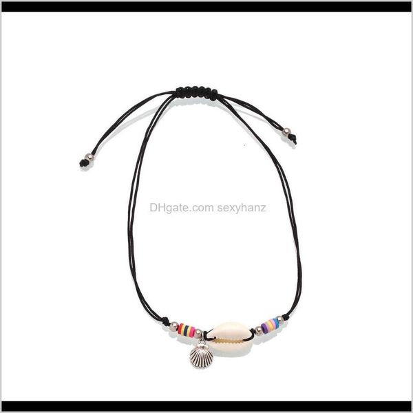 

anklets jewelry drop delivery 2021 white shell alloy scallop rainbow soft y beach holiday chain fashion accessories w2ssm, Red;blue