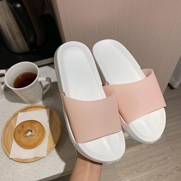 

women indoor floor flat shoes summer non-slip flip flops bath home slippers female slipper comfortable zapatillas de hombre, Black