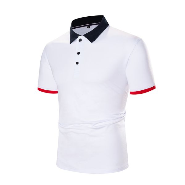 

men's polo shirt 2021 spring and summer fashion cotton white short sleeve 527, White;black