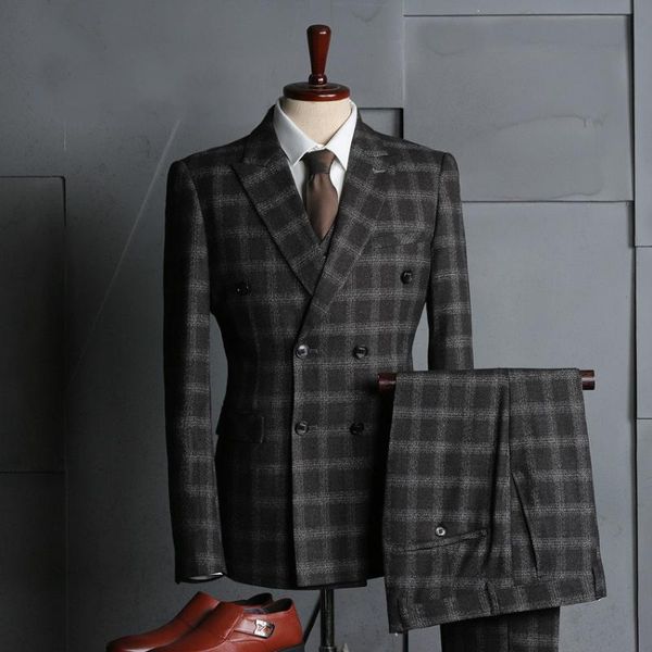 

men's suits & blazers 2021 casual suit korean version of the wind slim stripe black three-piece groom groomsmen wedding banquet dress, White;black