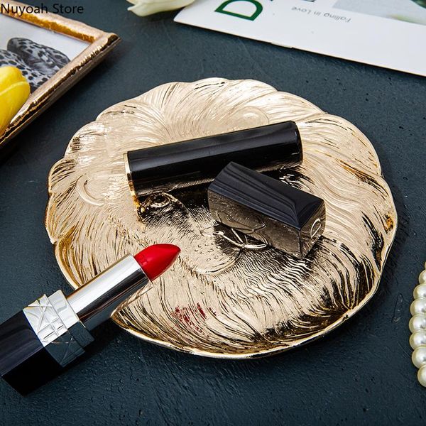 

dishes & plates modern light luxury golden tray ornaments lion tiger jewelry disc storage european home decoration accessories/po props