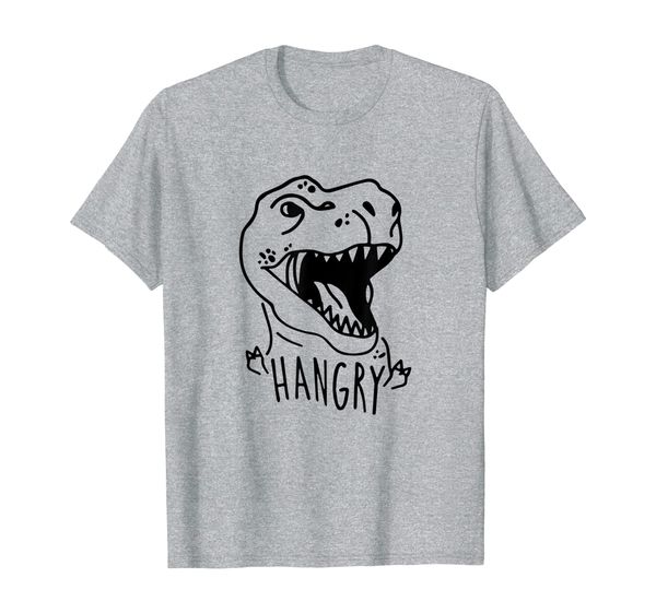 

hangry funny dinosaur t-rex t-shirt, White;black
