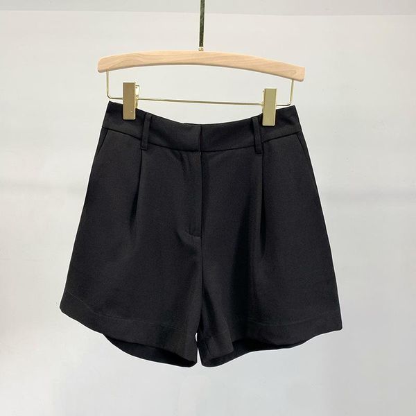 

women's shorts women summer casual black simple acetate wide legs suit, White;black