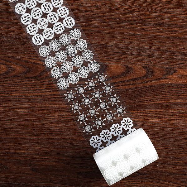 

white ink tape splicing series salt transparent lace retro hand tent plant decoration material paste diy handmade card make gift wrap