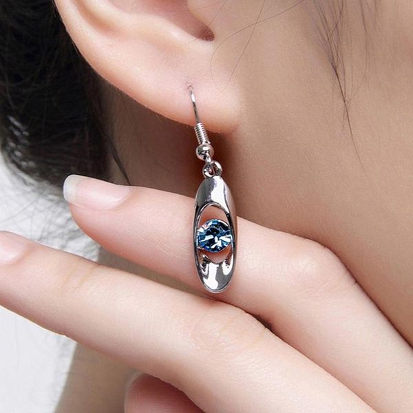 

dangle & chandelier boho female crystal blue rose red purple drop earrings silver color zircon stone small round for women
