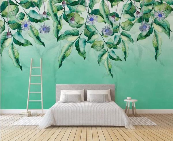 

wallpapers nordic fresh blossom flower wallpaper fancy pattern mural waterproof canvas luxury hd 3d with green background