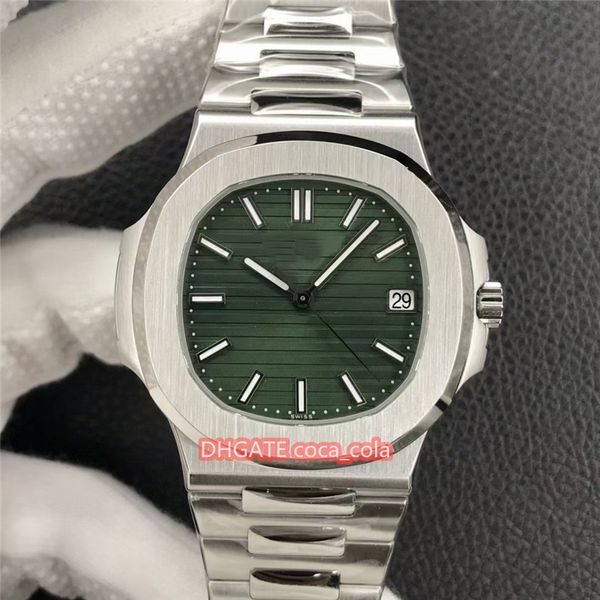 SBB Factory New Mens 324 Movimiento automático Reloj de 40 mm GREEN Dial Classic 5711 / 1A Relojes Relojes de pulsera de buceo transparente Caja original