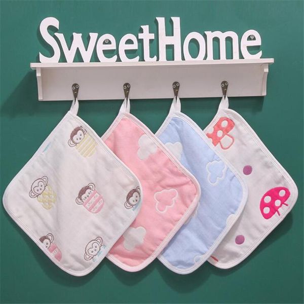 

towel 6 layers cotton gauze baby face soft towels wash cloth handkerchiefs infant feeding saliva 25*25cm