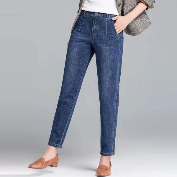 

women's jeans woman pants high waist harem ankle tight autumn winter loose large size casual pantalones vaqueros mujer, Blue