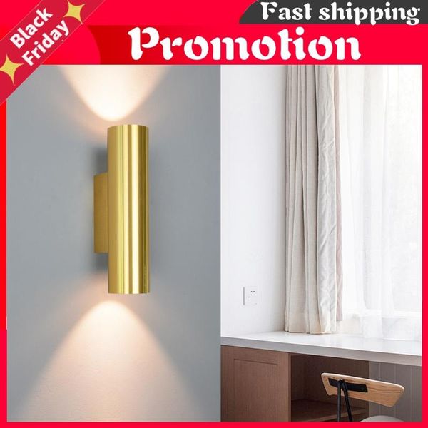 

led wall lamps indoor el bedside cob 12w golden light bedroom stair sconces decorative modern lamp